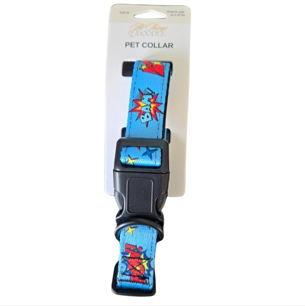 Dog Collar size medium Superhero /Comic Book